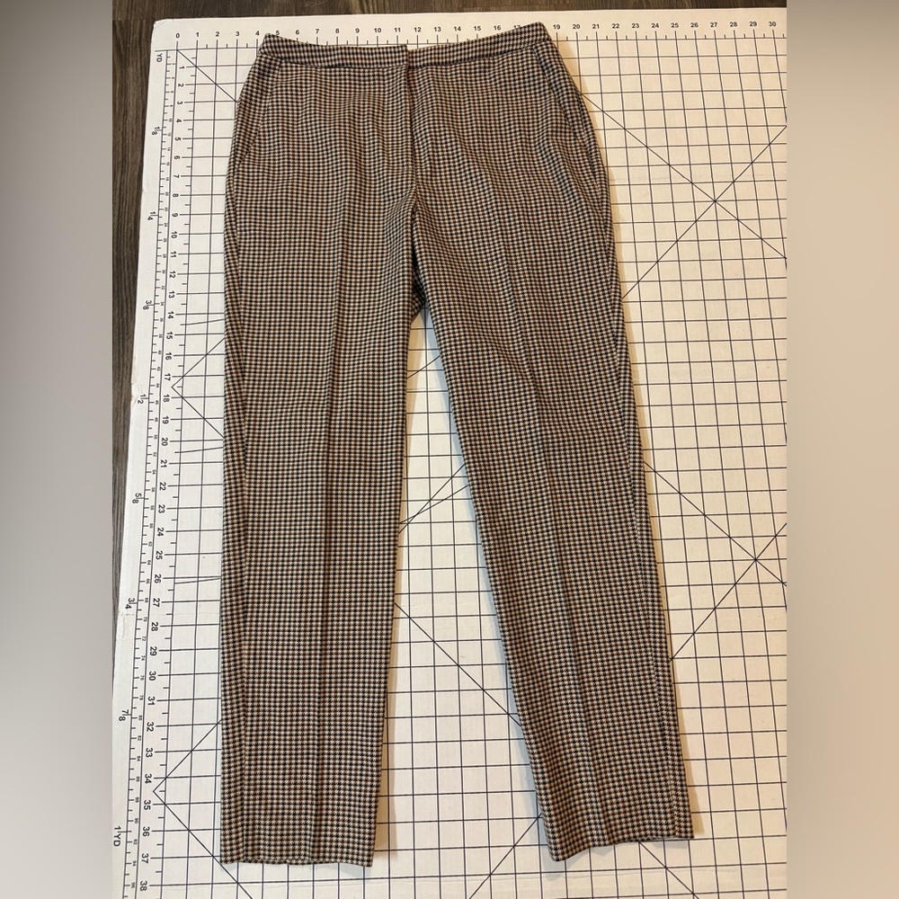 Cremieux Women’s Size‎ 2 Brown and Black Houndstooth Trouser Pants